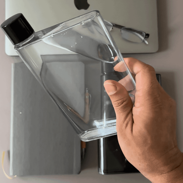 Notebook Size Flat Water Bottle - Gym Bag Essentials