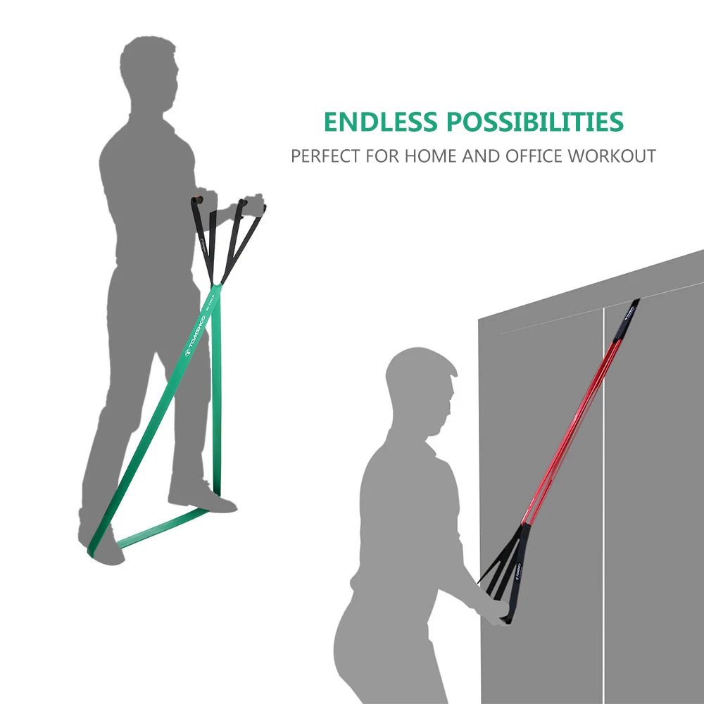 Resistance Band Set - 5 Resistance Levels - Gym Bag Essentials