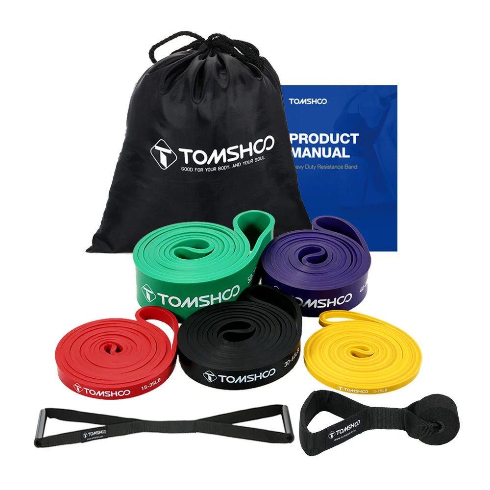 Resistance Band Set - 5 Resistance Levels - Gym Bag Essentials